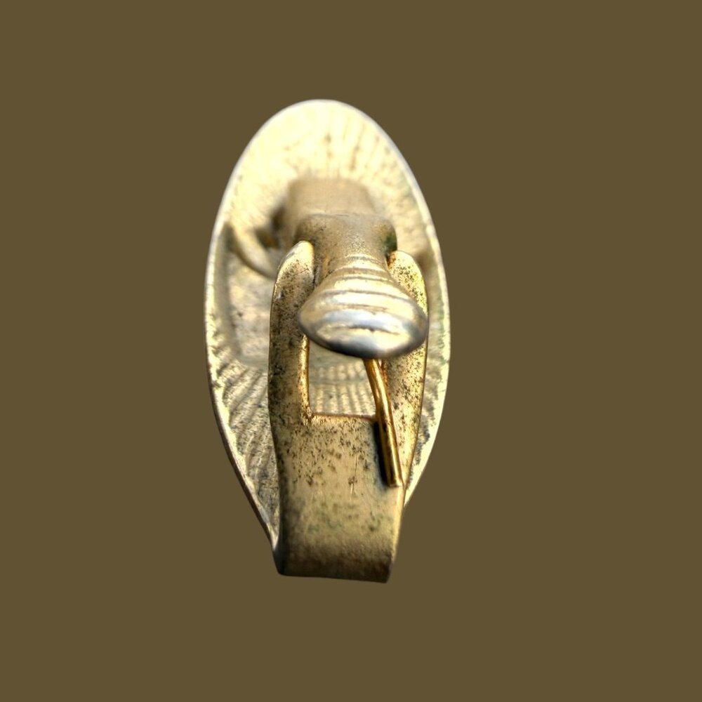 Mid-Century Etruscan Style Brass Horse Tie Clip Made In USA - Picture 4 of 7